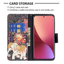 For Xiaomi 12 Colored Drawing Leather Phone Case(Flowers Elephant)