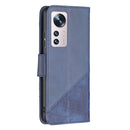For Xiaomi 12 Matching Color Crocodile Texture PU Leather Phone Case(Blue)
