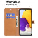 For Samsung Galaxy A73 5G Color Matching Denim Texture Leather Phone Case(Rose Red)