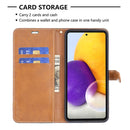 For Samsung Galaxy A73 5G Color Matching Denim Texture Leather Phone Case(Green)