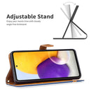 For Samsung Galaxy A73 5G Color Matching Denim Texture Leather Phone Case(Royal Blue)