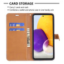 For Samsung Galaxy A73 5G Color Matching Denim Texture Leather Phone Case(Dark Blue)