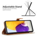 For Samsung Galaxy A73 5G Color Matching Denim Texture Leather Phone Case(Grey)