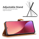 For Xiaomi 12 Color Matching Denim Texture Leather Phone Case(Brown)