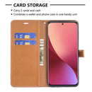 For Xiaomi 12 Color Matching Denim Texture Leather Phone Case(Rose Red)
