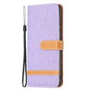 For Xiaomi 12 Color Matching Denim Texture Leather Phone Case(Purple)