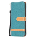For Xiaomi 12 Color Matching Denim Texture Leather Phone Case(Green)