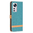 For Xiaomi 12 Color Matching Denim Texture Leather Phone Case(Green)