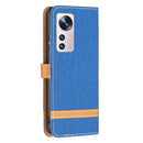 For Xiaomi 12 Color Matching Denim Texture Leather Phone Case(Royal Blue)