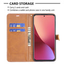 For Xiaomi 12 Color Matching Denim Texture Leather Phone Case(Red)