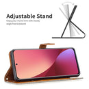 For Xiaomi 12 Color Matching Denim Texture Leather Phone Case(Grey)