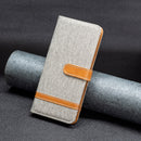 For Xiaomi 12 Color Matching Denim Texture Leather Phone Case(Grey)