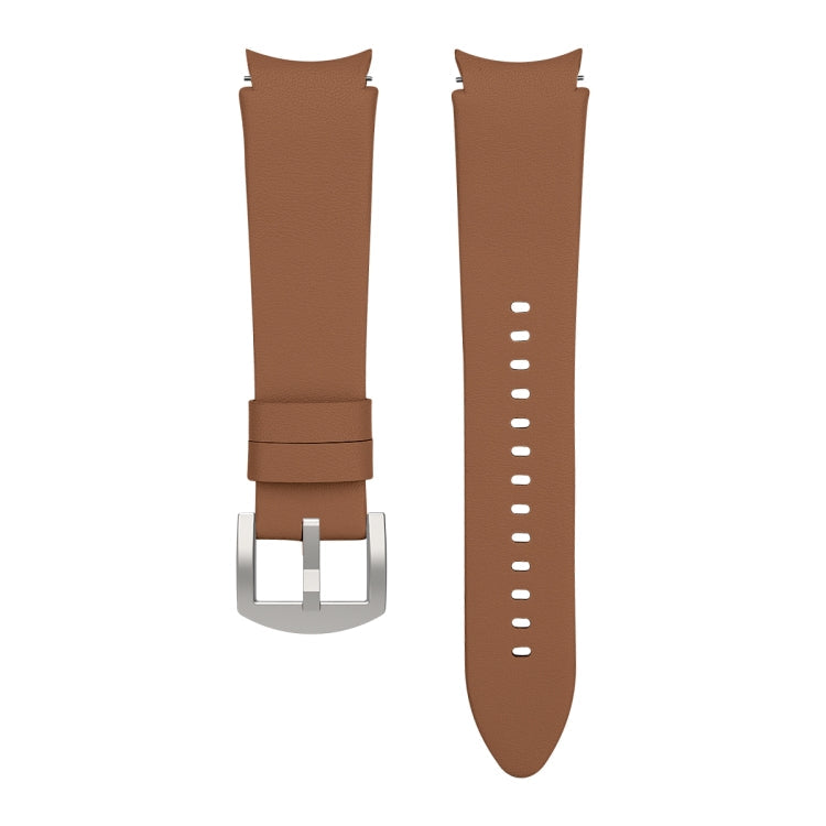 For Samsung Galaxy Watch4 40mm / 44mm Genuine Leather Watch Band(Brown)