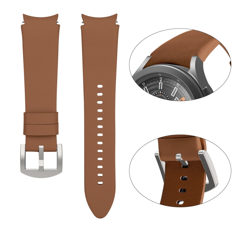 For Samsung Galaxy Watch4 40mm / 44mm Genuine Leather Watch Band(Brown)