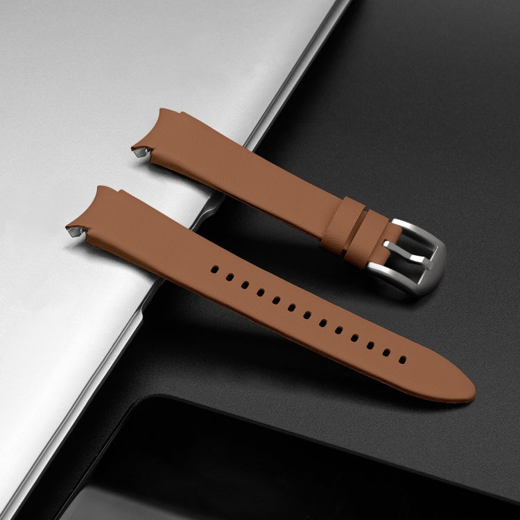 For Samsung Galaxy Watch4 40mm / 44mm Genuine Leather Watch Band(Brown)
