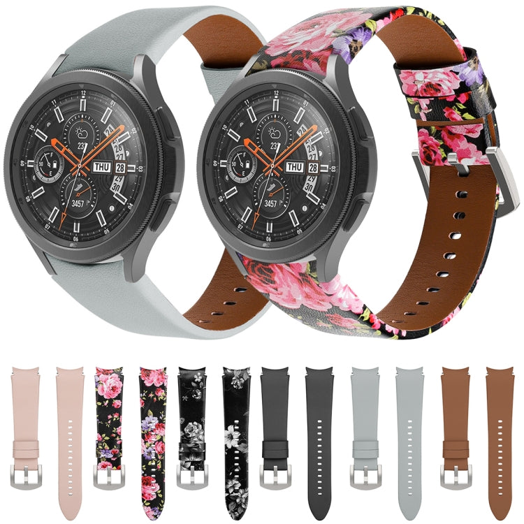 For Samsung Galaxy Watch4 40mm / 44mm Genuine Leather Watch Band(Brown)