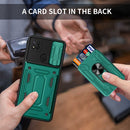For Xiaomi Redmi 9C Sliding Camshield Card Phone Case(Green)