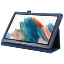 For Samsung Galaxy Tab A8 10.5 2021 Litchi Texture Solid Color Leather Tablet Case(Dark Blue)