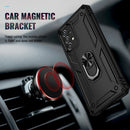 For Samsung Galaxy A73 5G Shockproof TPU + PC Phone Case with Holder(Black)