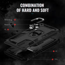 For Samsung Galaxy A73 5G Shockproof TPU + PC Phone Case with Holder(Black)