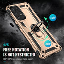 For Samsung Galaxy A73 5G Shockproof TPU + PC Phone Case with Holder(Gold)