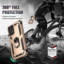 For Samsung Galaxy A73 5G Shockproof TPU + PC Phone Case with Holder(Gold)