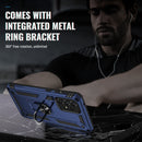 For Samsung Galaxy A73 5G Shockproof TPU + PC Phone Case with Holder(Blue)