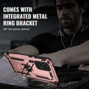 For Samsung Galaxy A73 5G Shockproof TPU + PC Phone Case with Holder(Rose Gold)