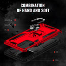 For Samsung Galaxy A73 5G Shockproof TPU + PC Phone Case with Holder(Red)