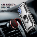 For Motorola Moto G31 / G41 Shockproof TPU + PC Phone Case with Holder(Silver)