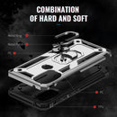 For Motorola Moto G71 5G Shockproof TPU + PC Phone Case with Holder(Silver)