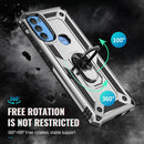 For Motorola Moto G71 5G Shockproof TPU + PC Phone Case with Holder(Silver)