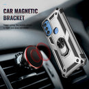 For Motorola Moto G71 5G Shockproof TPU + PC Phone Case with Holder(Silver)