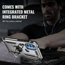 For Motorola Moto G71 5G Shockproof TPU + PC Phone Case with Holder(Silver)