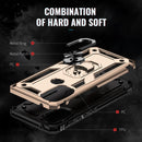For Motorola Moto G71 5G Shockproof TPU + PC Phone Case with Holder(Gold)