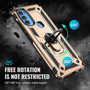 For Motorola Moto G71 5G Shockproof TPU + PC Phone Case with Holder(Gold)