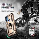 For Motorola Moto G71 5G Shockproof TPU + PC Phone Case with Holder(Gold)