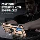 For Motorola Moto G71 5G Shockproof TPU + PC Phone Case with Holder(Gold)