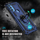 For Motorola Moto G71 5G Shockproof TPU + PC Phone Case with Holder(Blue)