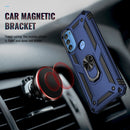 For Motorola Moto G71 5G Shockproof TPU + PC Phone Case with Holder(Blue)