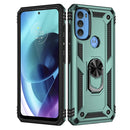For Motorola Moto G71 5G Shockproof TPU + PC Phone Case with Holder(Dark Green)