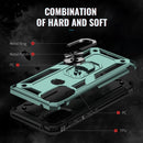 For Motorola Moto G71 5G Shockproof TPU + PC Phone Case with Holder(Dark Green)
