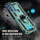 For Motorola Moto G71 5G Shockproof TPU + PC Phone Case with Holder(Dark Green)