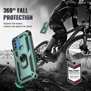 For Motorola Moto G71 5G Shockproof TPU + PC Phone Case with Holder(Dark Green)
