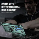 For Motorola Moto G71 5G Shockproof TPU + PC Phone Case with Holder(Dark Green)