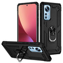 For Xiaomi 12 Shockproof TPU + PC Phone Case with Holder(Black)