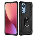 For Xiaomi 12 Shockproof TPU + PC Phone Case with Holder(Black)