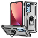 For Xiaomi 12 Shockproof TPU + PC Phone Case with Holder(Silver)