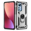 For Xiaomi 12 Shockproof TPU + PC Phone Case with Holder(Silver)