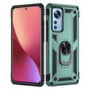 For Xiaomi 12 Shockproof TPU + PC Phone Case with Holder(Dark Green)